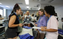 Zoom image: PSI students getting to know each other during welcome activities. 