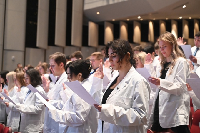 PharmD students at White Coat Ceremony 2023. 