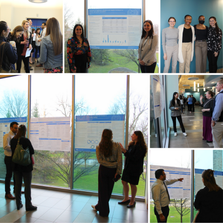 Residents and fellows presenting research at Postgraduate Research Forum. 