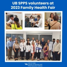 UB SPPS volunteers at 2023 family health fair. 