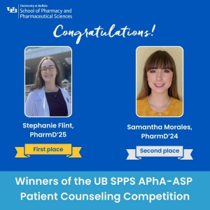 Flint and Morales wins SPPS APhA-ASP Patient Counseling Competition. 