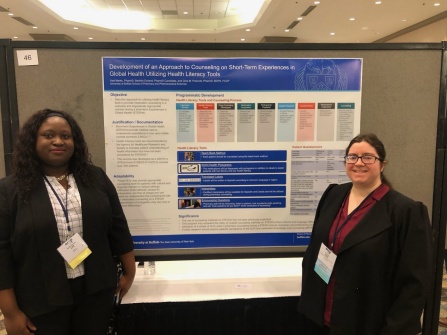 UB SPPS student and fellow presenting research poster at 2023 ACCP Annual Meeting. 