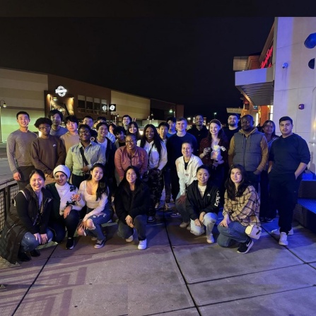 SPPS students celebrating end of fall 2023 semester at Dave and Buster's. 