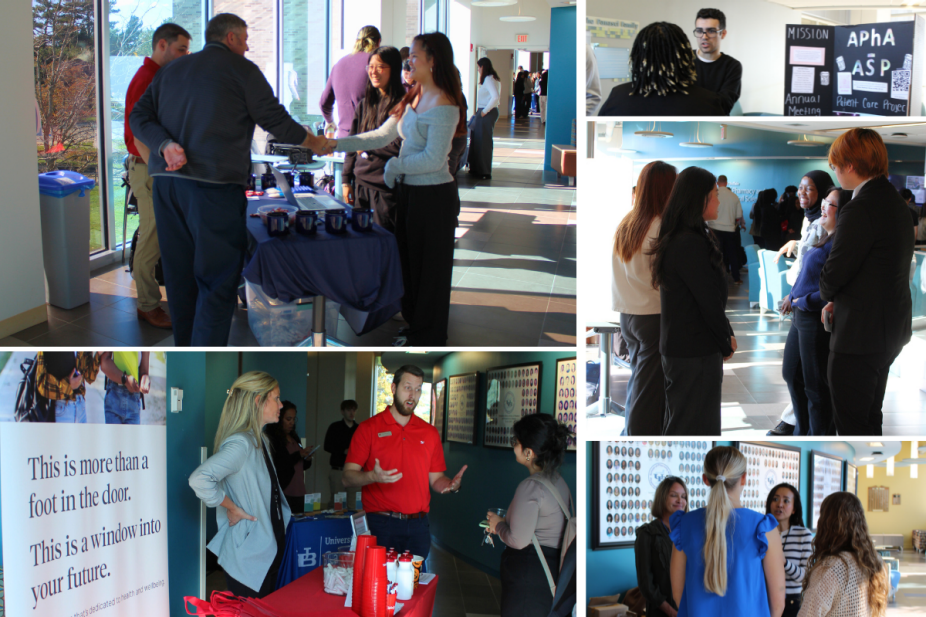 PharmD students networking at annual SPPS Career Day. 