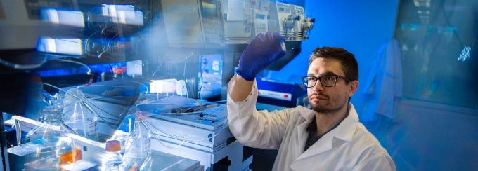 SPPS researcher in lab. 